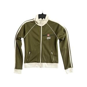 Hollister Surf Track Jacket Womens Med Full Zip Olive Green West Coast Coastal